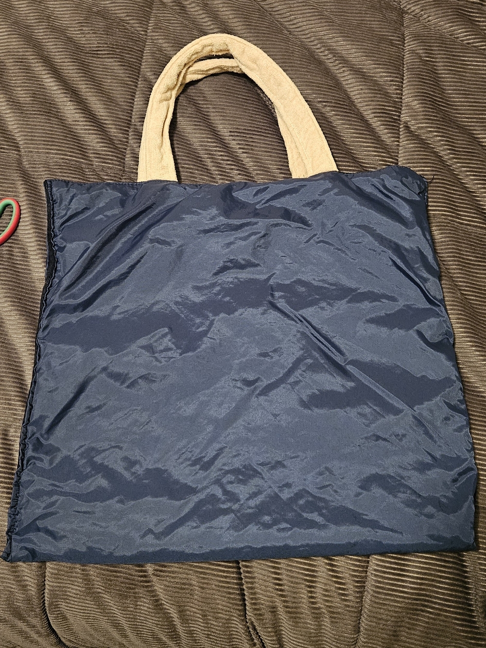 Maserati Navy Terry Tote with Cream Shoulder Handles. - Picture 6 of 8